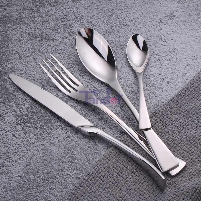 set di posate eleganti da 4 pezzi in acciaio inossidabile oro rosa