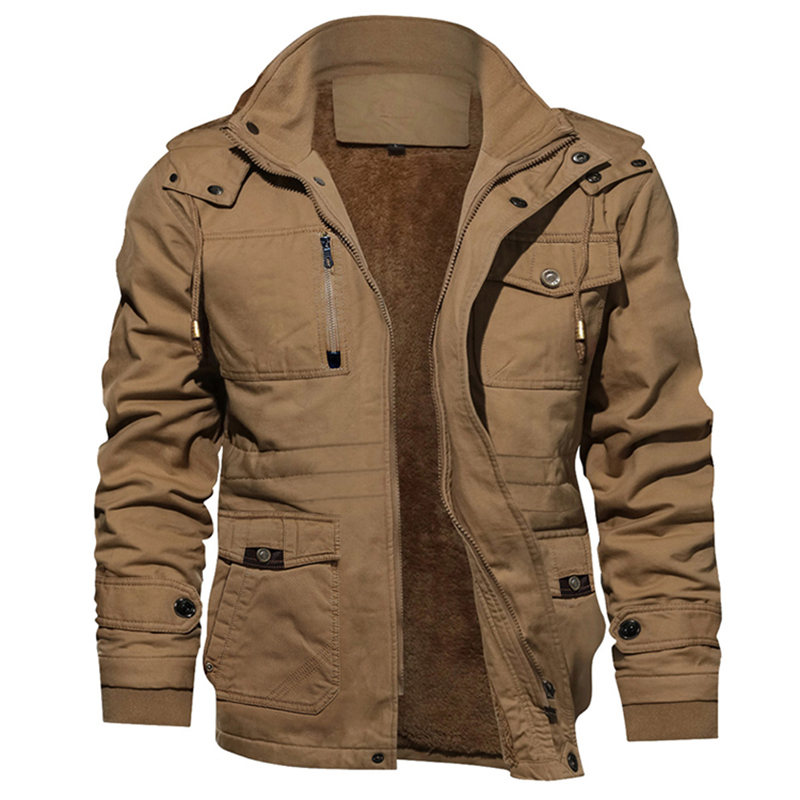 Giacca Windbreaker con colletto di pelliccia per abbigliamento Mens Rimozibile cappello