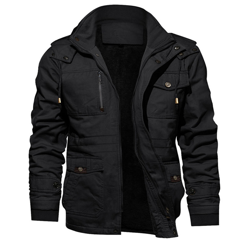 Giacca Windbreaker con colletto di pelliccia per abbigliamento Mens Rimozibile cappello