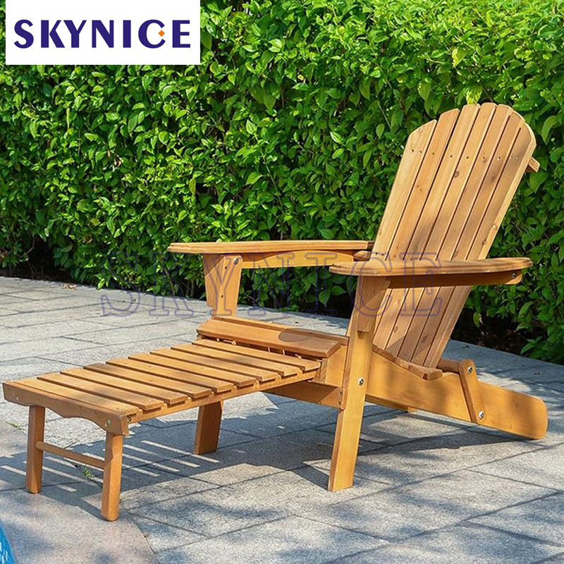 Sedia da giardino Spiaggia Wood Adirondack Sedia con poggiapiedi