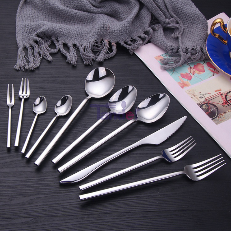 Creative forgiate piatti in acciaio inossidabile elegante set di posate per ristoranti in metallo elegante
