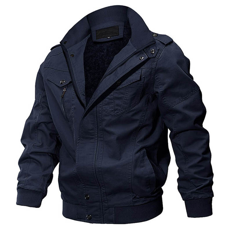 Thick Pilot Jacket men Custom Plus size Bomber Fleece Winter Coat caldo