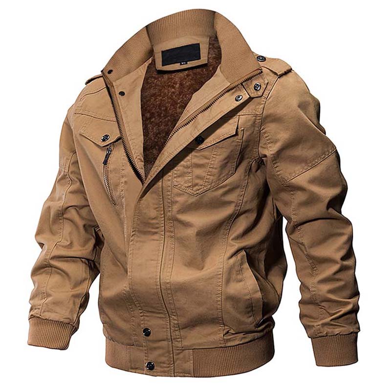 Thick Pilot Jacket men Custom Plus size Bomber Fleece Winter Coat caldo
