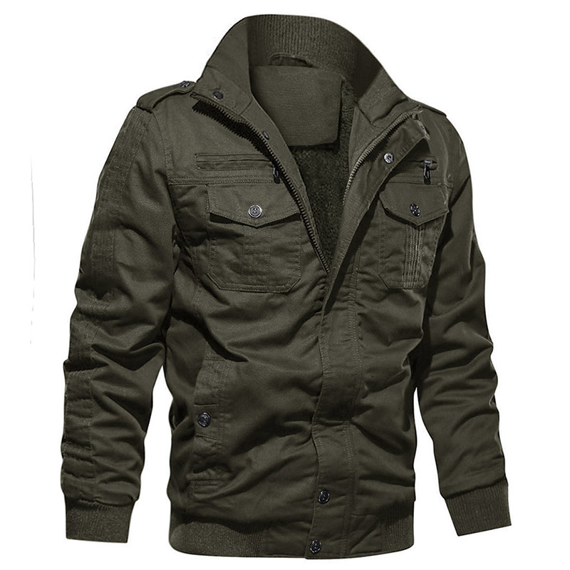 Work Jacket men Custom Plus size Bomber Fleece Winter Coat warm wear resilient Thick