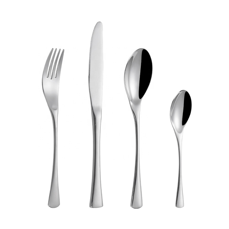 Commercio all'ingrosso Silver Silverware 18/8 Golden Western Custom Logo Flatware Stainless Steel Metal Hotel Ristorante Cutlery Set