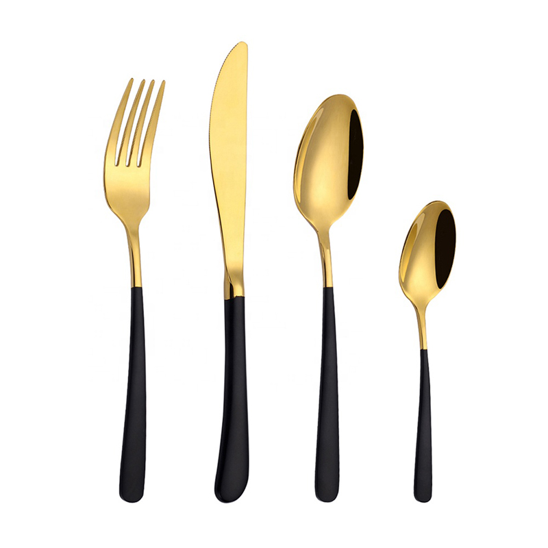 Design elegante Tander 20 pezzo 4 persona posate in oro set di piatti in acciaio inossidabile