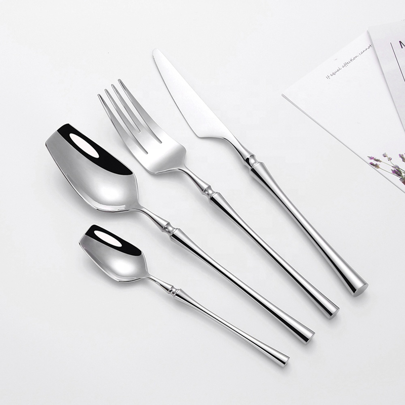 Specchio lucido sottile stile vita in stile piatto d'argento acciaio inossidabile coltelleria ecocompatibile