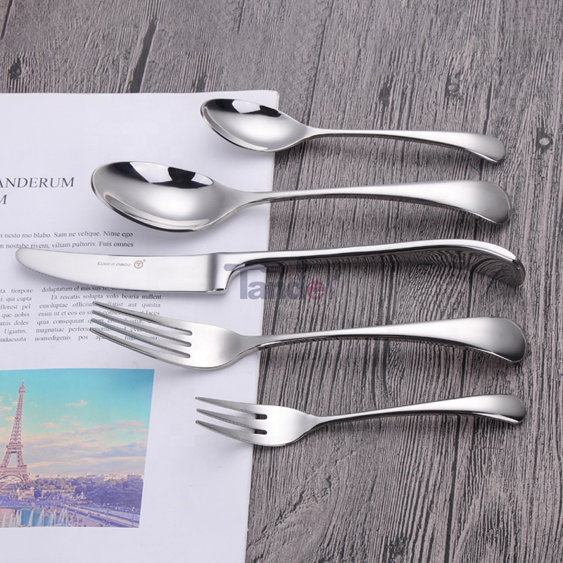 Curved Design Stainless Steel Kitchen Ristorante Party Tableware Cutlery 24PCS Set