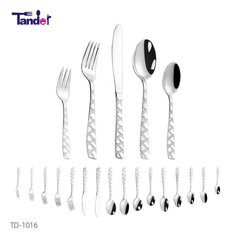 Line pattern economico 16pcs ristorante usato posate d'albergo