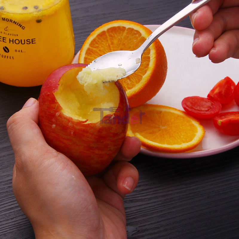 Cucchiaio di pompelmo in acciaio inossidabile raschiante frutta per uso alimentare con bordo seghettato