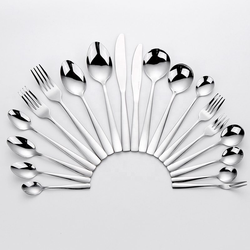 Set di stoviglie in metallo lucidato a specchio dal design semplice / classico Morden 19PCS