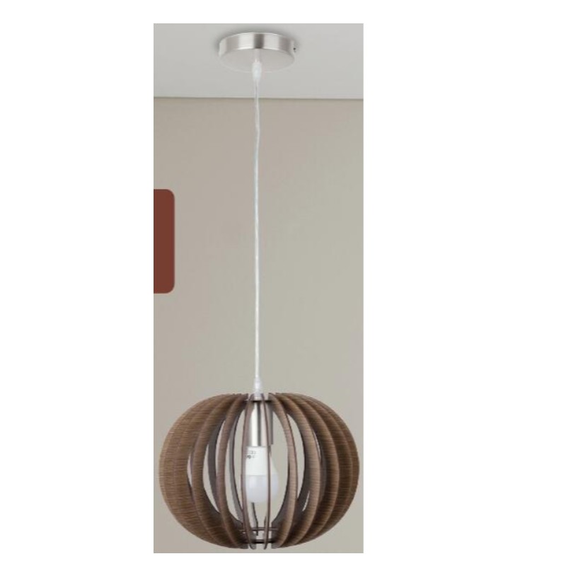 Lampada a sospensione in legno marrone scuro