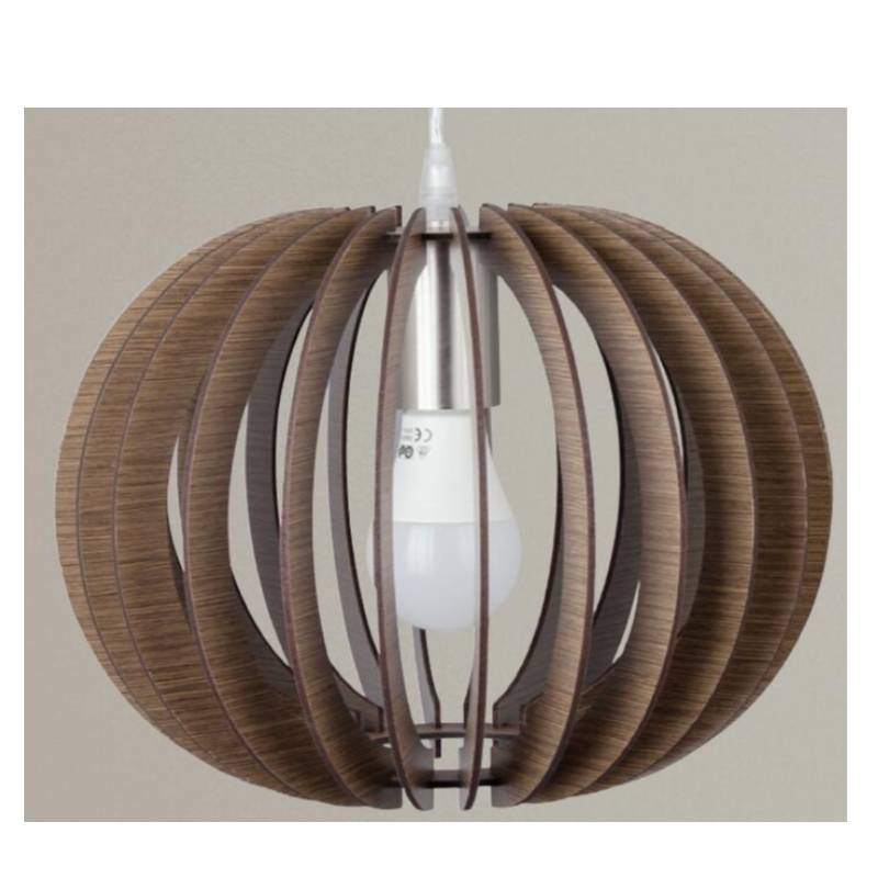 Lampada a sospensione in legno marrone scuro