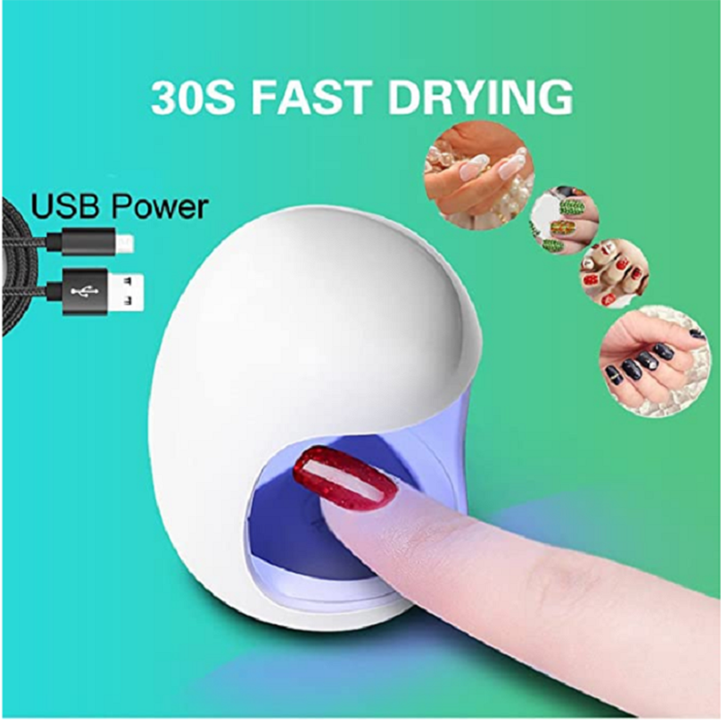 3W UV USB Asciugacapelli per unghie Gel per polimerizzazione Macchina 30s Forma di uovo veloce Lampada per asciuga unghie a led senza cavo di contatto per Nail Art Salon