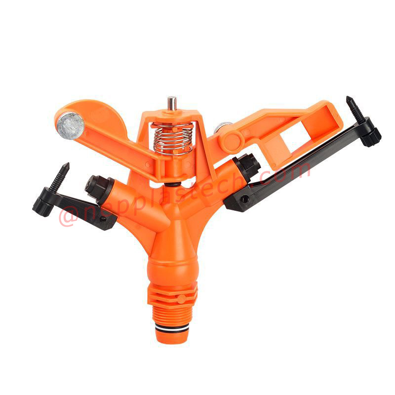 Attrezzi per irrigazione automatica colture agricole da 3\/4 di pollice Prato da 1 pollice Irrigazione a spruzzo Irrigatori a impulso rotante in plastica a 360 gradi