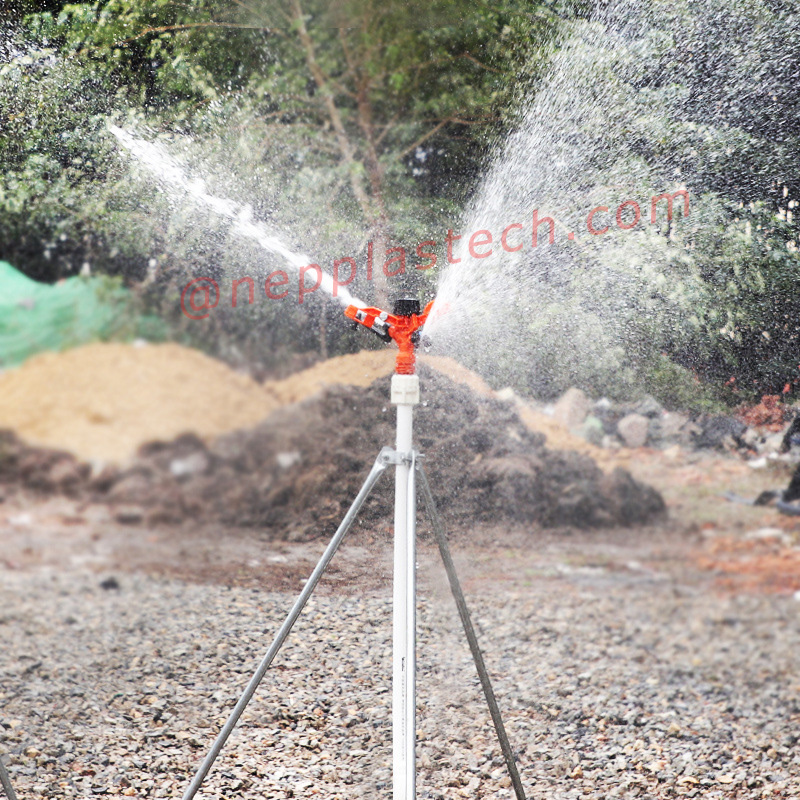 Attrezzi per irrigazione automatica colture agricole da 3\/4 di pollice Prato da 1 pollice Irrigazione a spruzzo Irrigatori a impulso rotante in plastica a 360 gradi