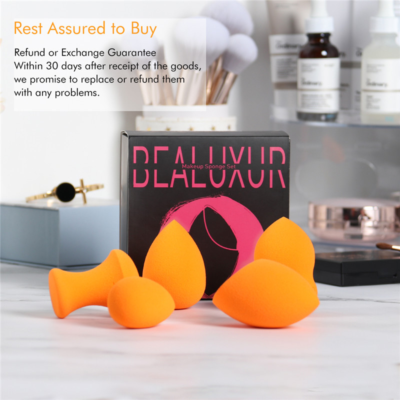 Set spugne per trucco, spugna BEALUXUR Foundation Set spugne con spugne multiforme (5 pezzi)