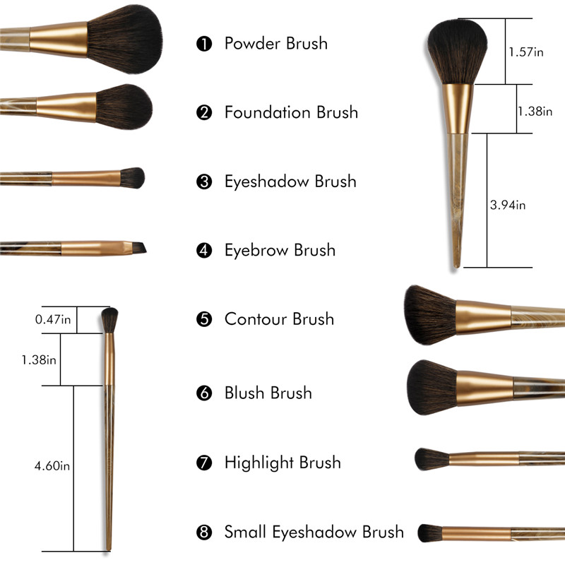 BEALUXUR Set di pennelli per trucco, kit di pennelli per trucco con spazzole per ombretto in polvere sintetica premium con polvere cosmetica