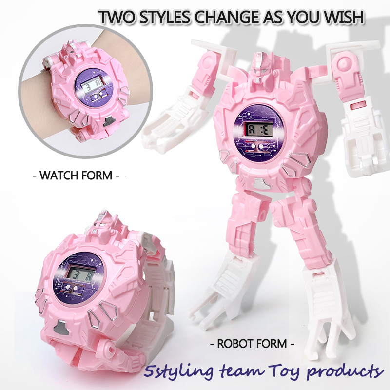 Orologio per la deformazione transfrontaliera della macchina giocattolo umano orologio elettronico bambini\'s educativa giocattoli creativo di dolciumi