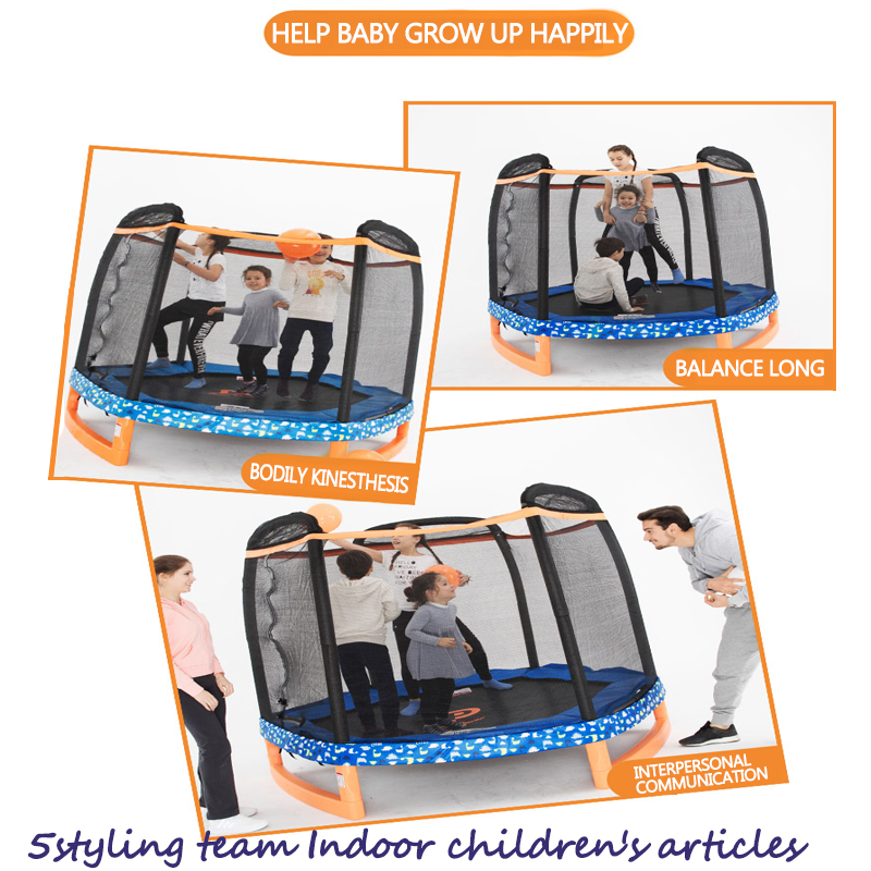 Trampolino americano per bambini indoor trampolino per bambini all'aperto con rete protettiva per trampolino su larga scala in famiglia
