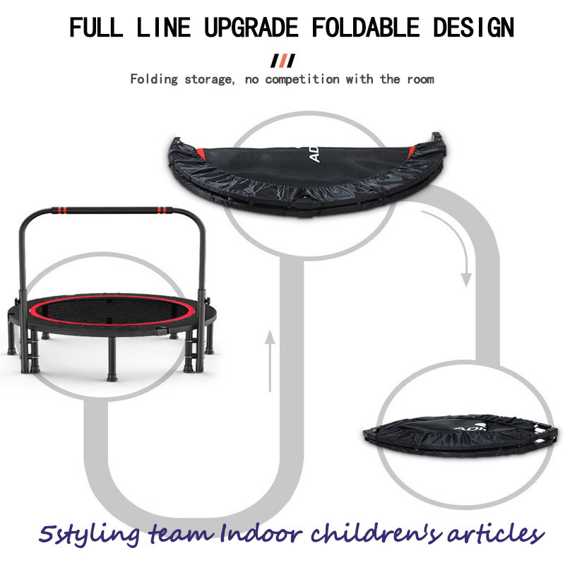 Trampolino elastico per bambini interno ed esterno silenzioso esagonale commerciale con trampolino elastico con corrimano