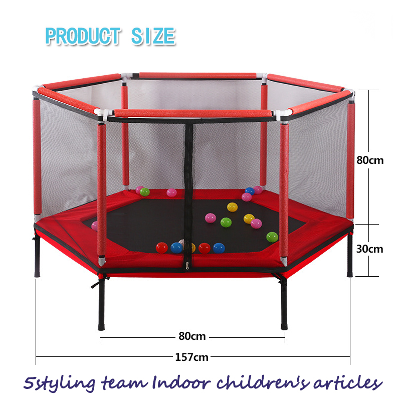 Trampolino elastico per bambini trampolino di casa giochi interattivi per bambini trampolino fitness con rete di sicurezza recinzione per bambini
