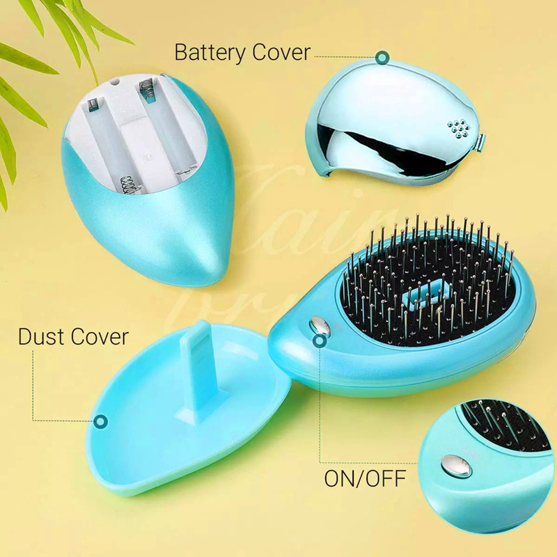 Spazzola per capelli ionica elettrica portatile Mini pettine per massaggio antistatico per capelli Spazzola di bellezza magica Pettine Strumento per lo styling dei capelli di viaggio a casa