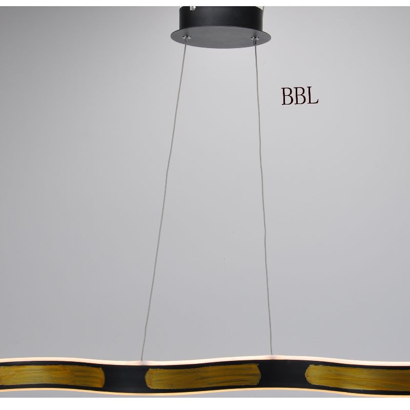 Lampada a sospensione LED con corpo di lampada a onde e luce su e giù