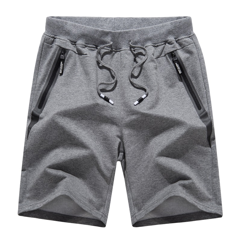 Men's Cotton Joggers Casual Workout Shorts Running Shorts with Zipper Pockets Loose Leg Bottom Activewar