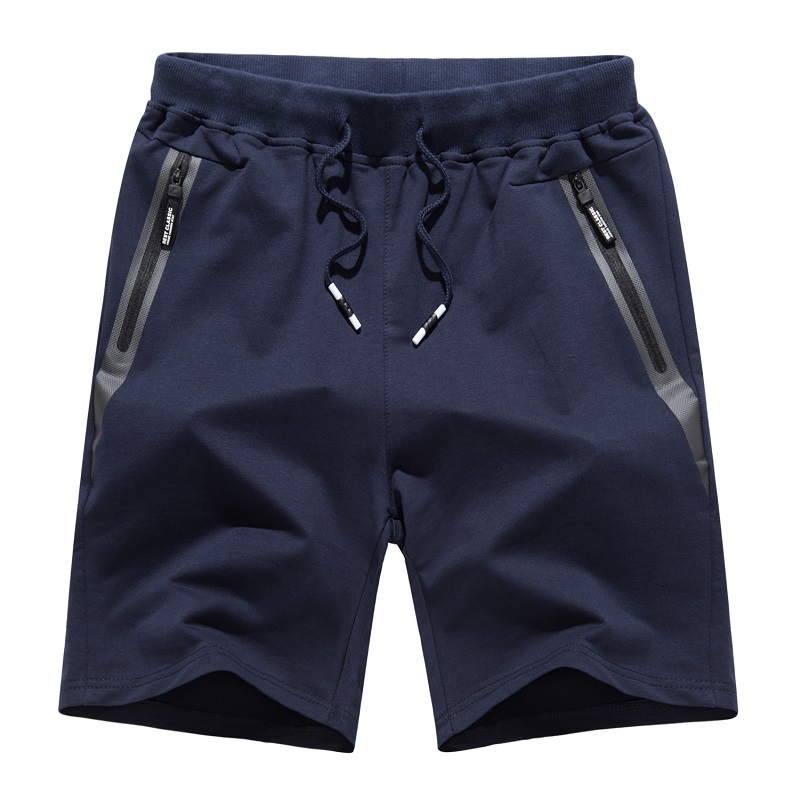 Men's Cotton Joggers Casual Workout Shorts Running Shorts with Zipper Pockets Loose Leg Bottom Activewar
