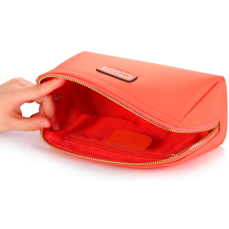 Pratica borsa cosmetica con pochette per il trucco - Rosso anguria