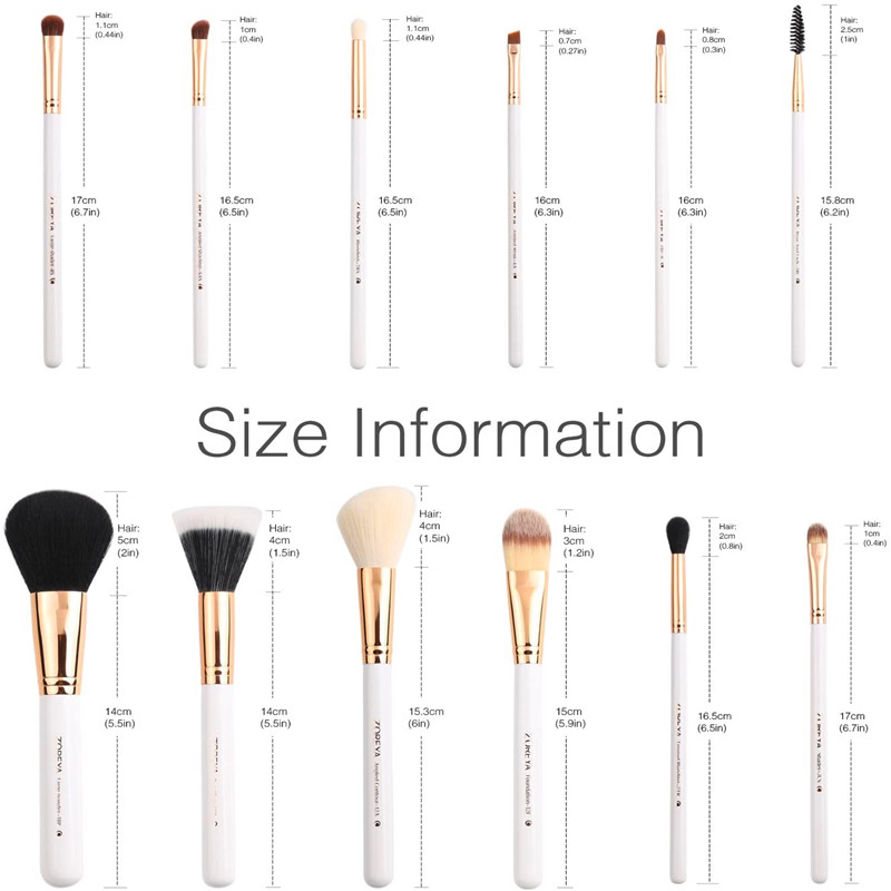 BELUXUR Travel Makeup Brush Set White 12pcs Makeup Brushes Premium Synthetic Hair Professional Foundation Polvere Contour Blush Cosmetic Eye Brush Imposta con Holder for Valentines Gifts