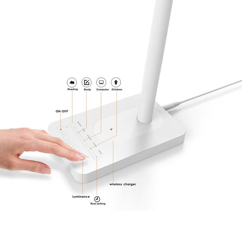 Caricabatterie wireless veloce per lampada da scrivania a LED