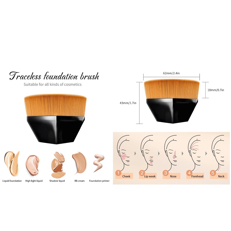 Pennello cosmetico portatile portatile di vendita caldo Rhombus 55 Pennello fondotinta Pennello magico trucco finto naturale Pennello a testa piatta strumenti speciali per il trucco