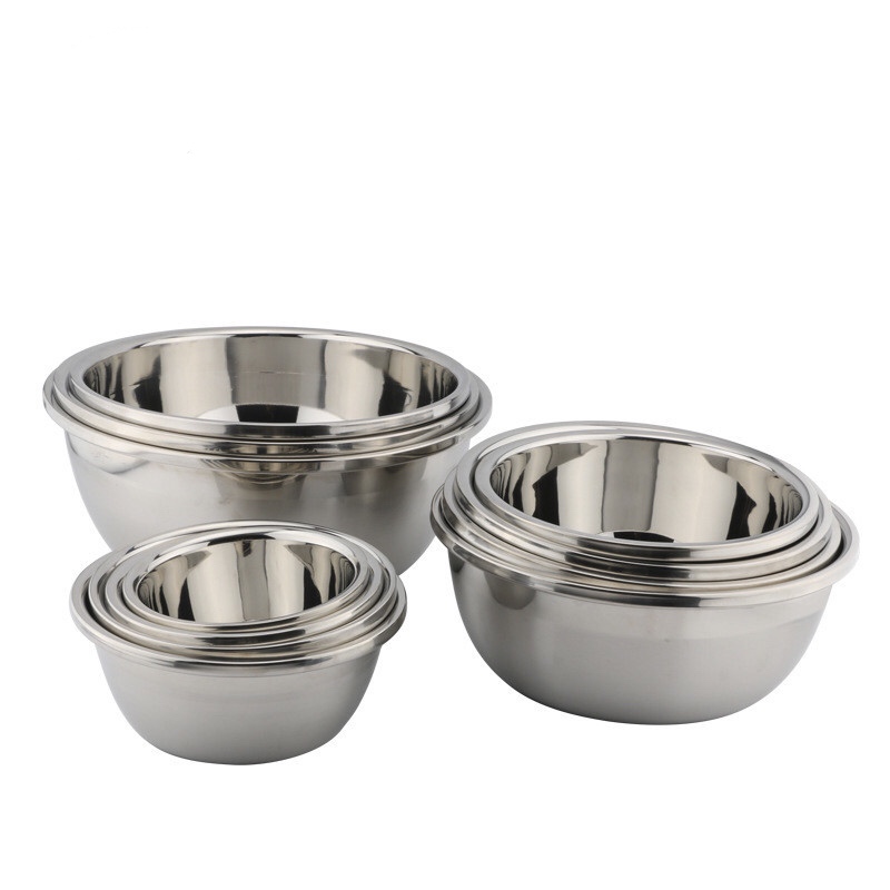 Kitchen Tool Stainless Steel 201/304 Solid and Durable Basin Thin Edge Basin Salad Mixing Bowl
