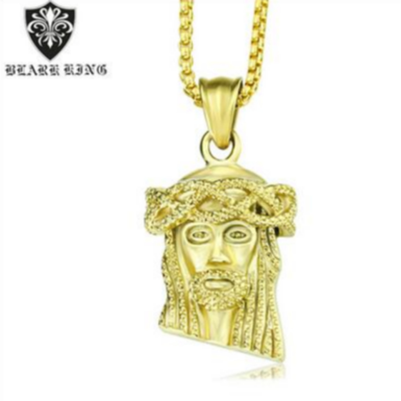 Retro gioielli Personalità retrò europea e americana Jesus ritratto acciaio inossidabile 18K Gold Men's Pendant retro Jesus Pendant