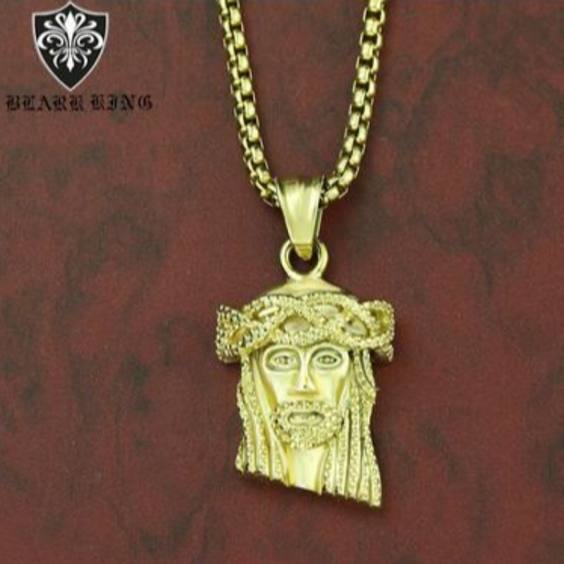 Retro gioielli Personalità retrò europea e americana Jesus ritratto acciaio inossidabile 18K Gold Men's Pendant retro Jesus Pendant