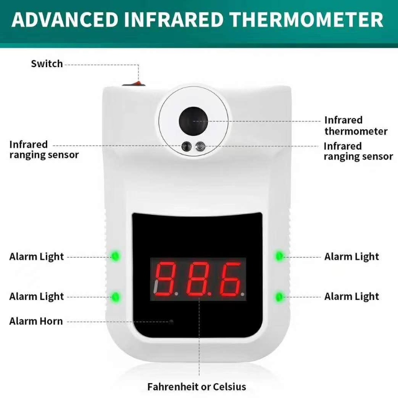2020 Nuovi prodotti Wall Termometro a infrarossi montato per il corpo umano