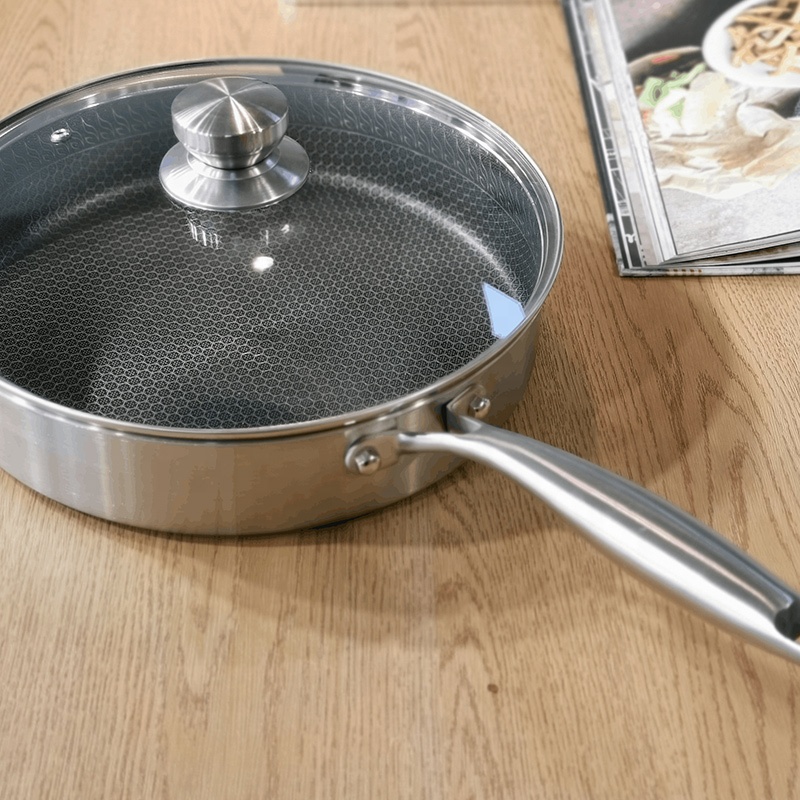 STAINELESS STEEL HALF HONEYCOMB FRANG PAN WOK