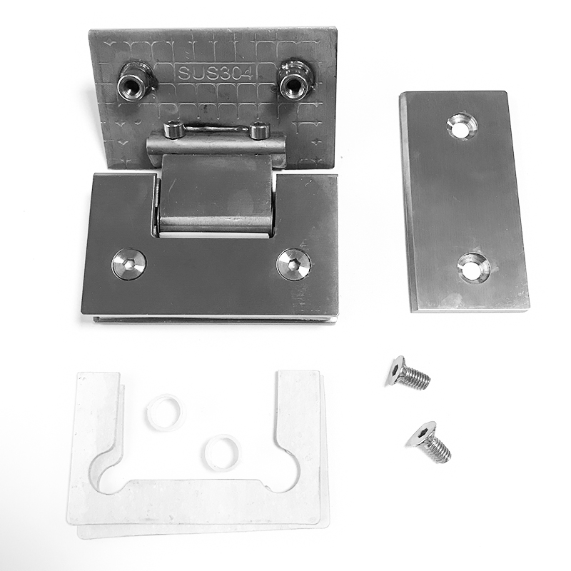 Morsetto per bagno Morsetto per porta in vetro per bagno Cerniera per bagno in acciaio inossidabile Morsetto per porta per bagno doppio aperto2