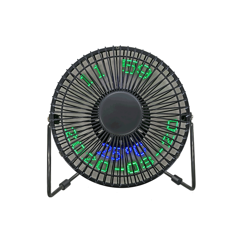 Ventilatore da tavolo a LED USB da scrivania 6 pollici, display a colori singolo e colorato (6C)