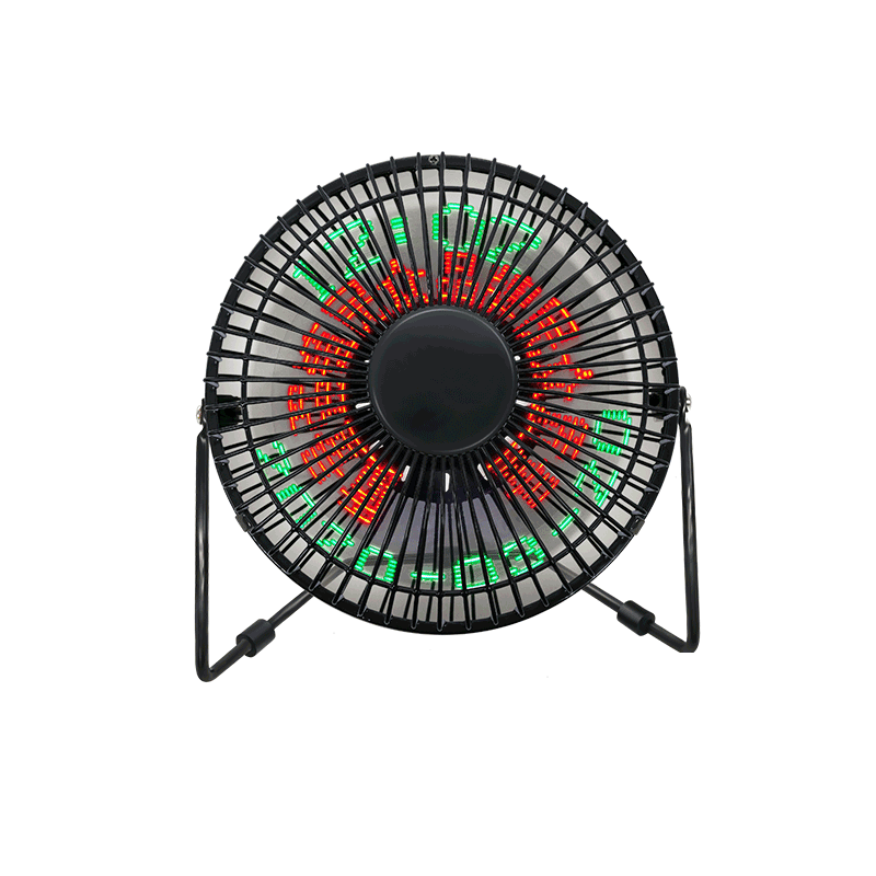 Ventilatore da tavolo a LED USB da scrivania 6 pollici, display a colori singolo e colorato (6C)