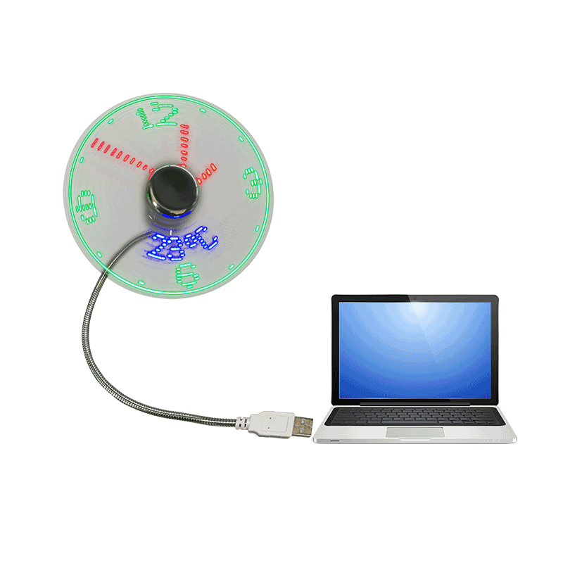 Mini ventilatore USB con orologio regalo a led (DS02)