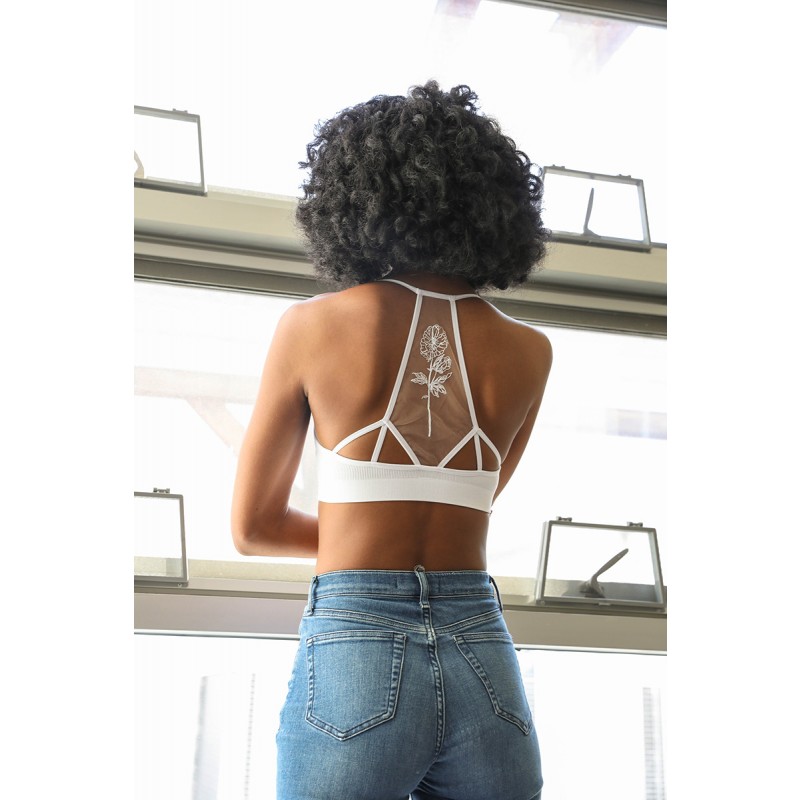 GA-5543 Flower Bloom Tattoo Maglia Mesh Bralette