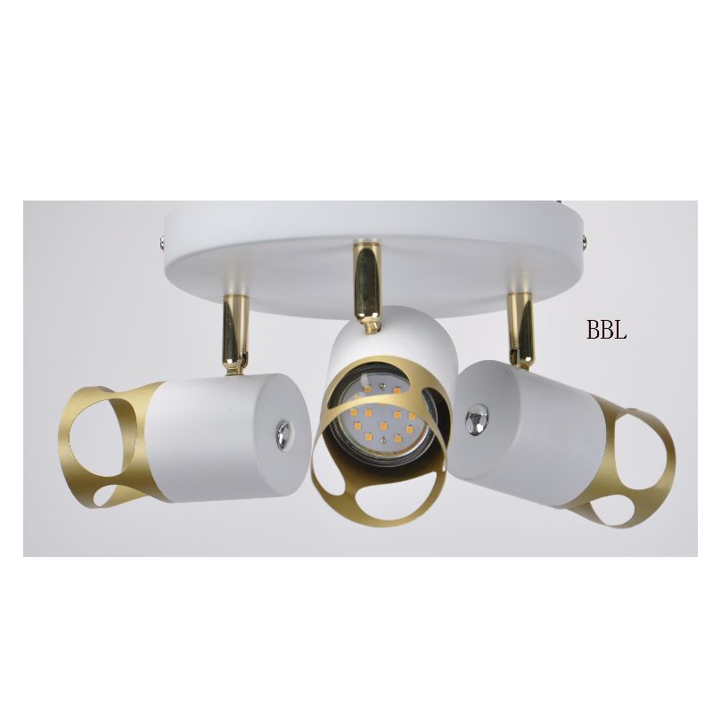 Moderno spot light-3 con bianco + oro metallo ombra, può regolare la direzione
