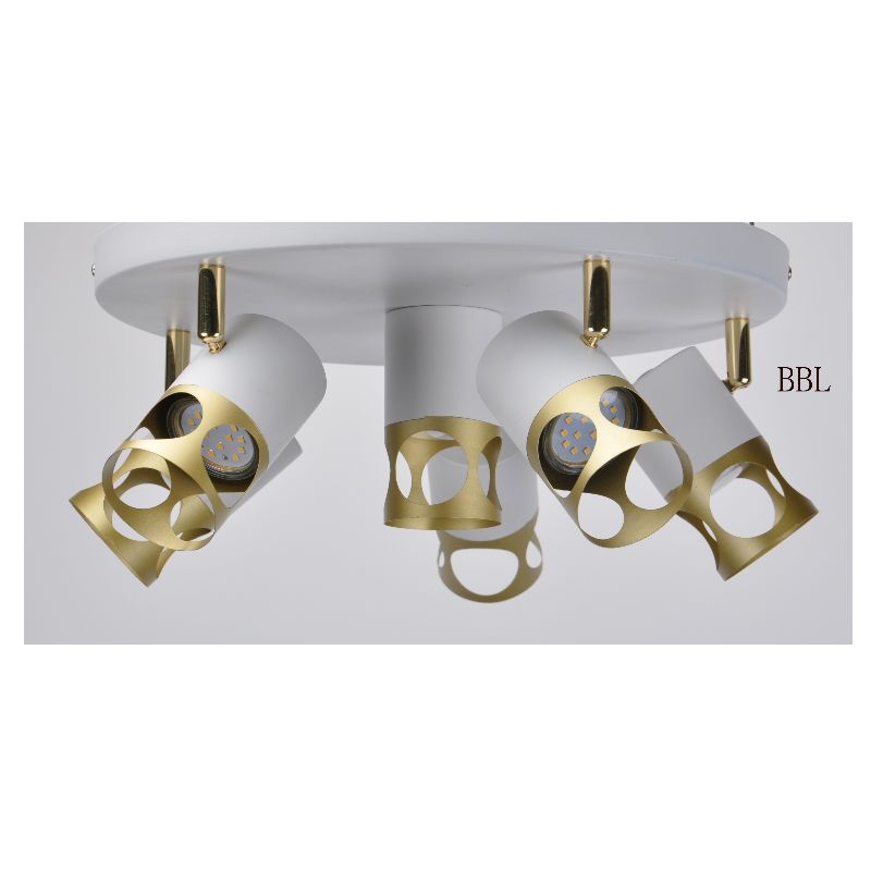 Moderno spot light-6 con bianco + oro metallo ombra, può regolare la direzione