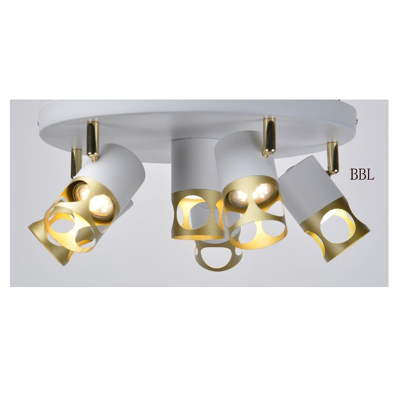 Moderno spot light-6 con bianco + oro metallo ombra, può regolare la direzione