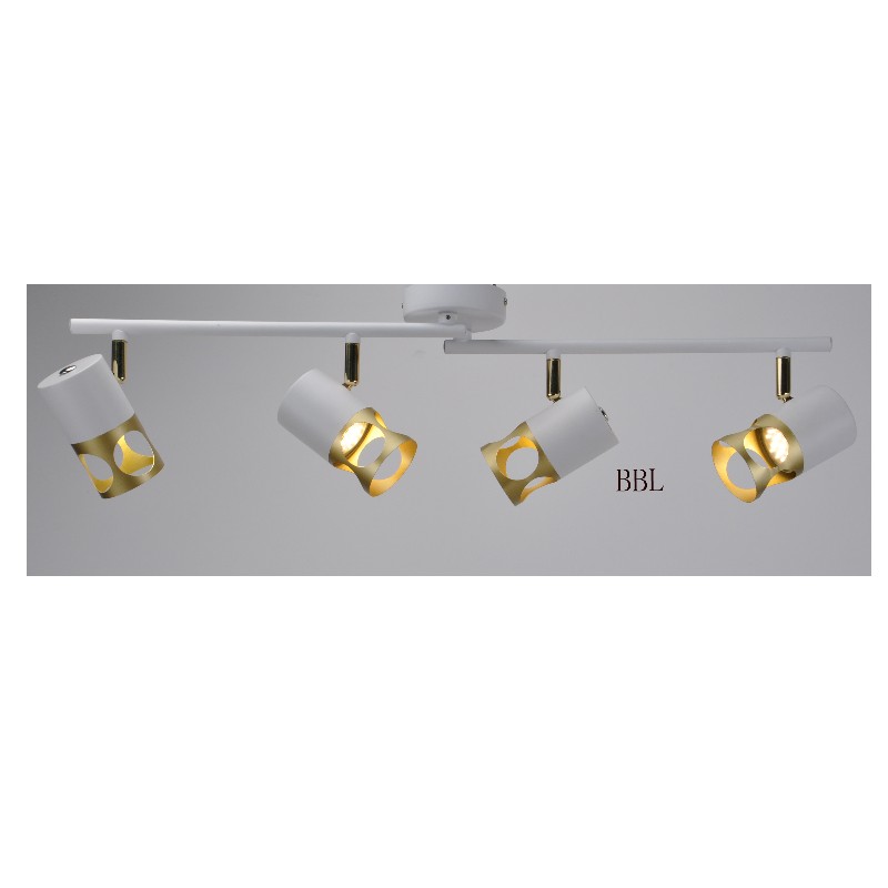 Moderno spot light-4 con bianco + oro metallo ombra, può regolare la direzione