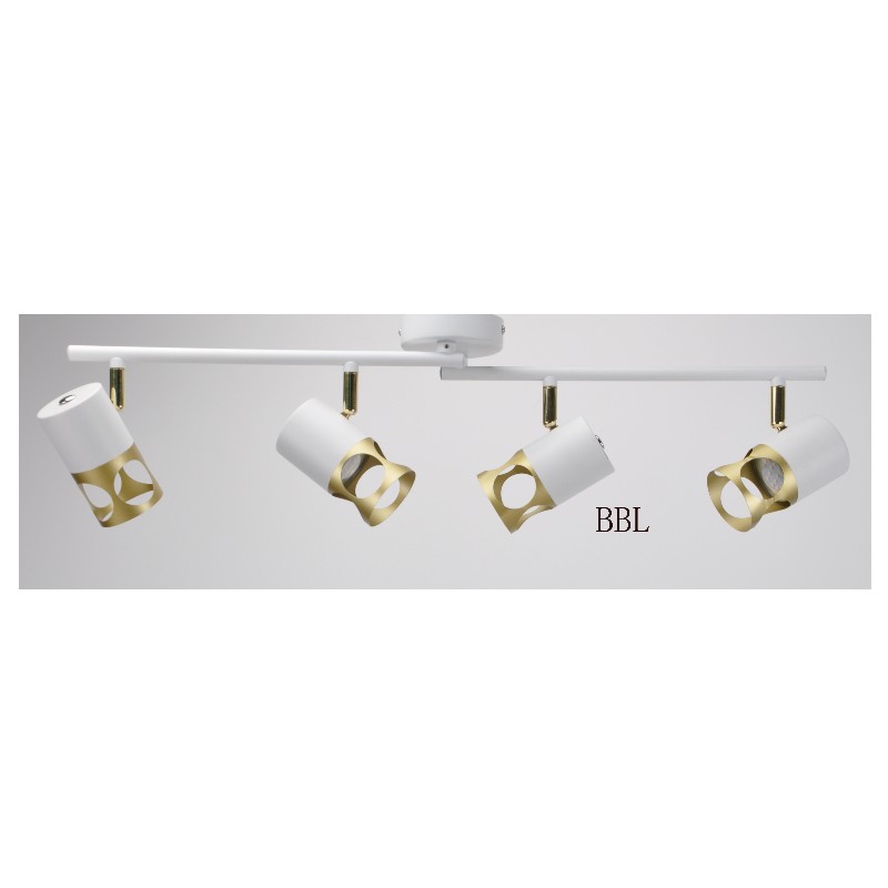 Moderno spot light-4 con bianco + oro metallo ombra, può regolare la direzione