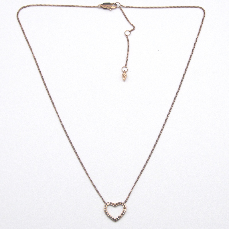 Collana pendente in acciaio a forma di cuore in pietra argilla rfbnck1567